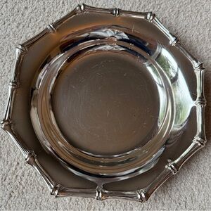 Versilbert-Anlaufgeschtzt Silverplated Serving Tray Dish German Silver Vintage 9